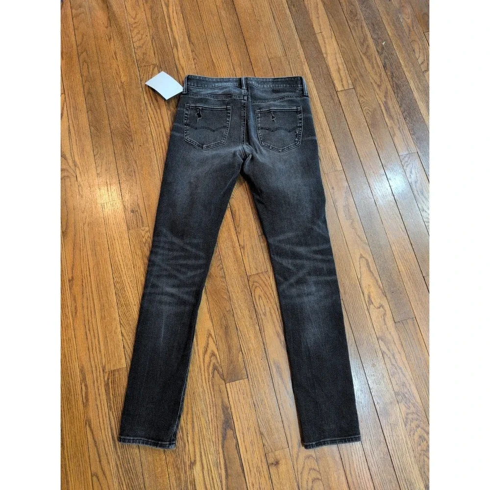 American Eagle AirFlex 360 Distressed Black Skinny Jeans Mens 30x34 Ripped Denim